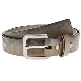 Incision Leather Belt shadow grey LXL